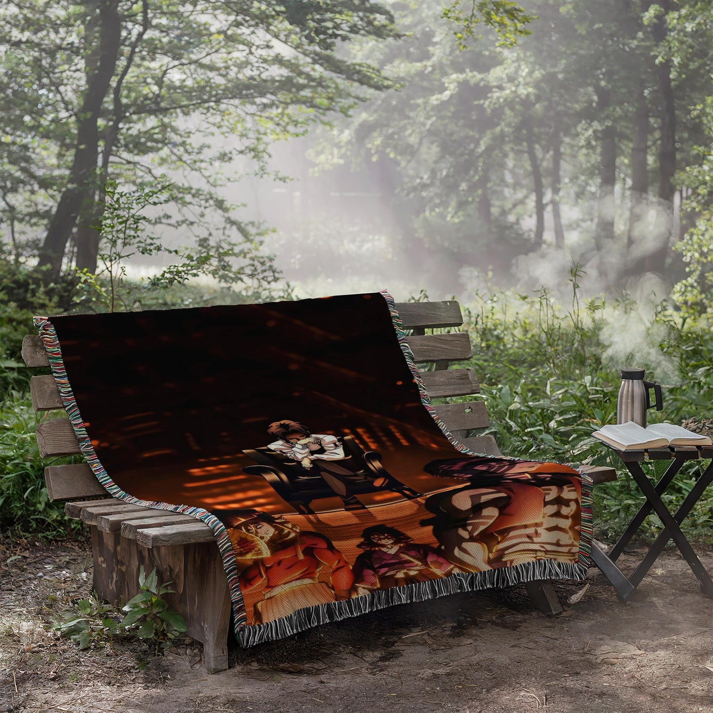 Muzan And The Upper 3 Heavy Woven Blanket | Muzan And The Upper 3 Woven Tapestry | Anime Blanket