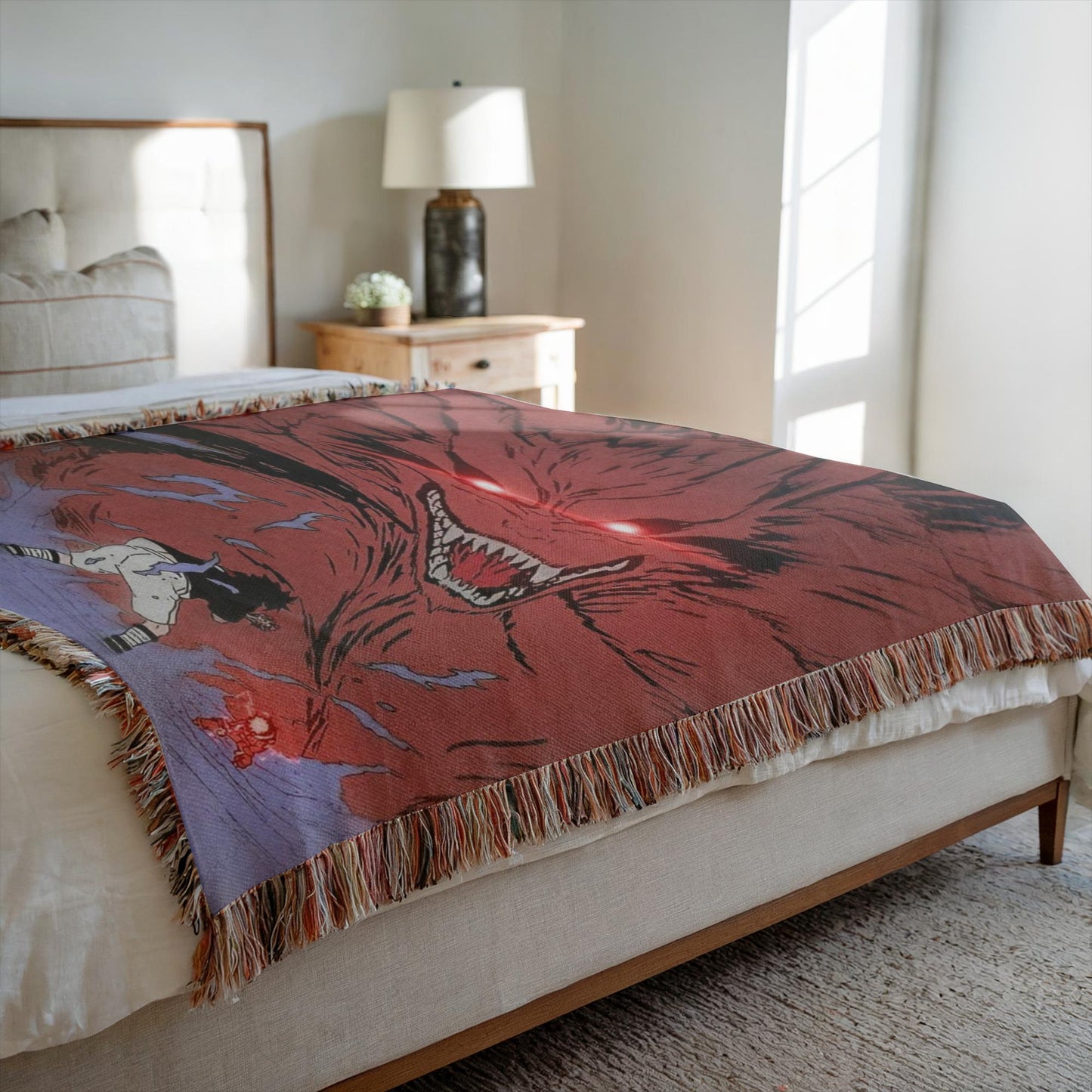 Naruto Vs Sasuke Heavy Woven Blanket | Naruto Vs Sasuke Woven Tapestry | Anime Blanket