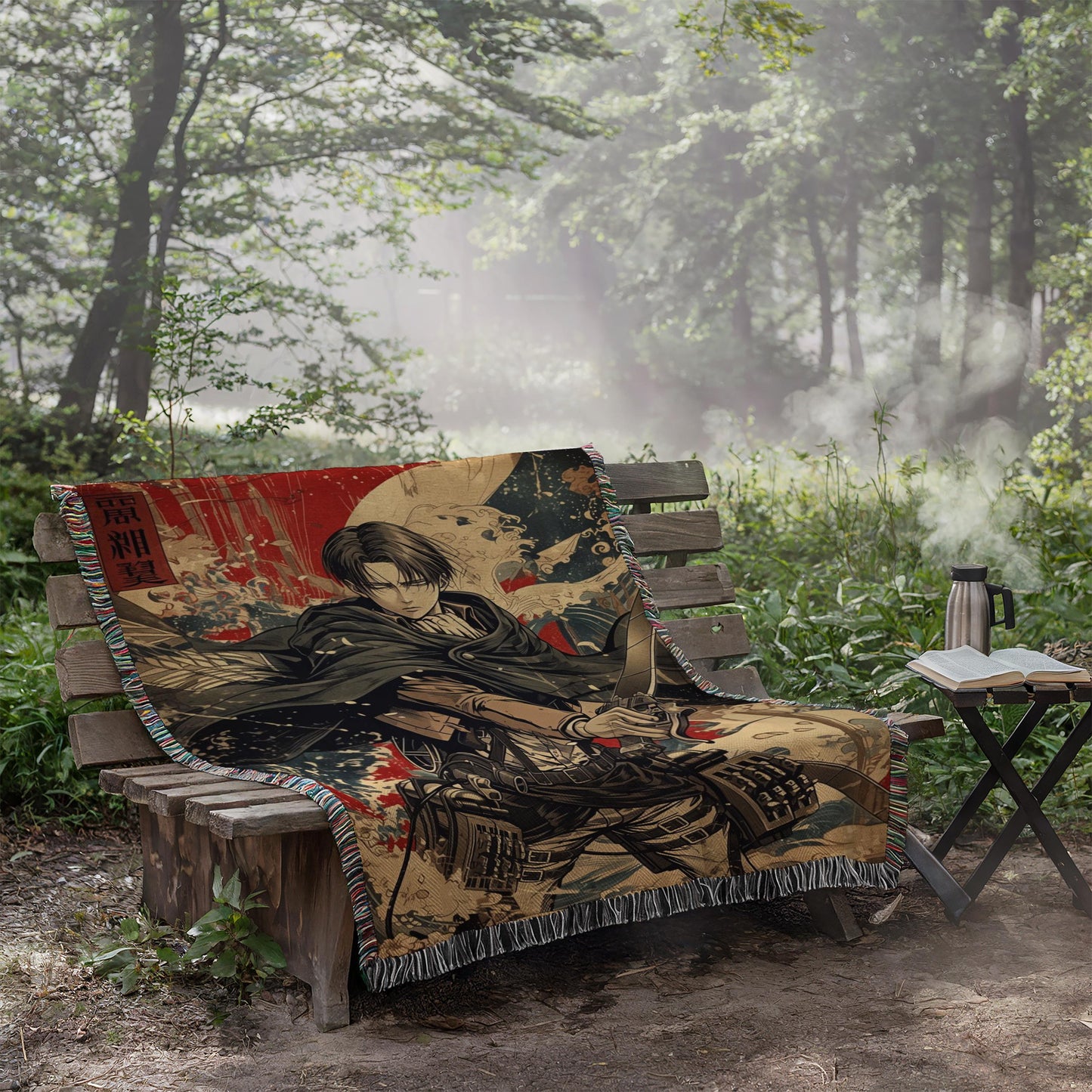 Levi Heavy Woven Blanket | Attack On Titan Woven Tapestry | Anime Blanket