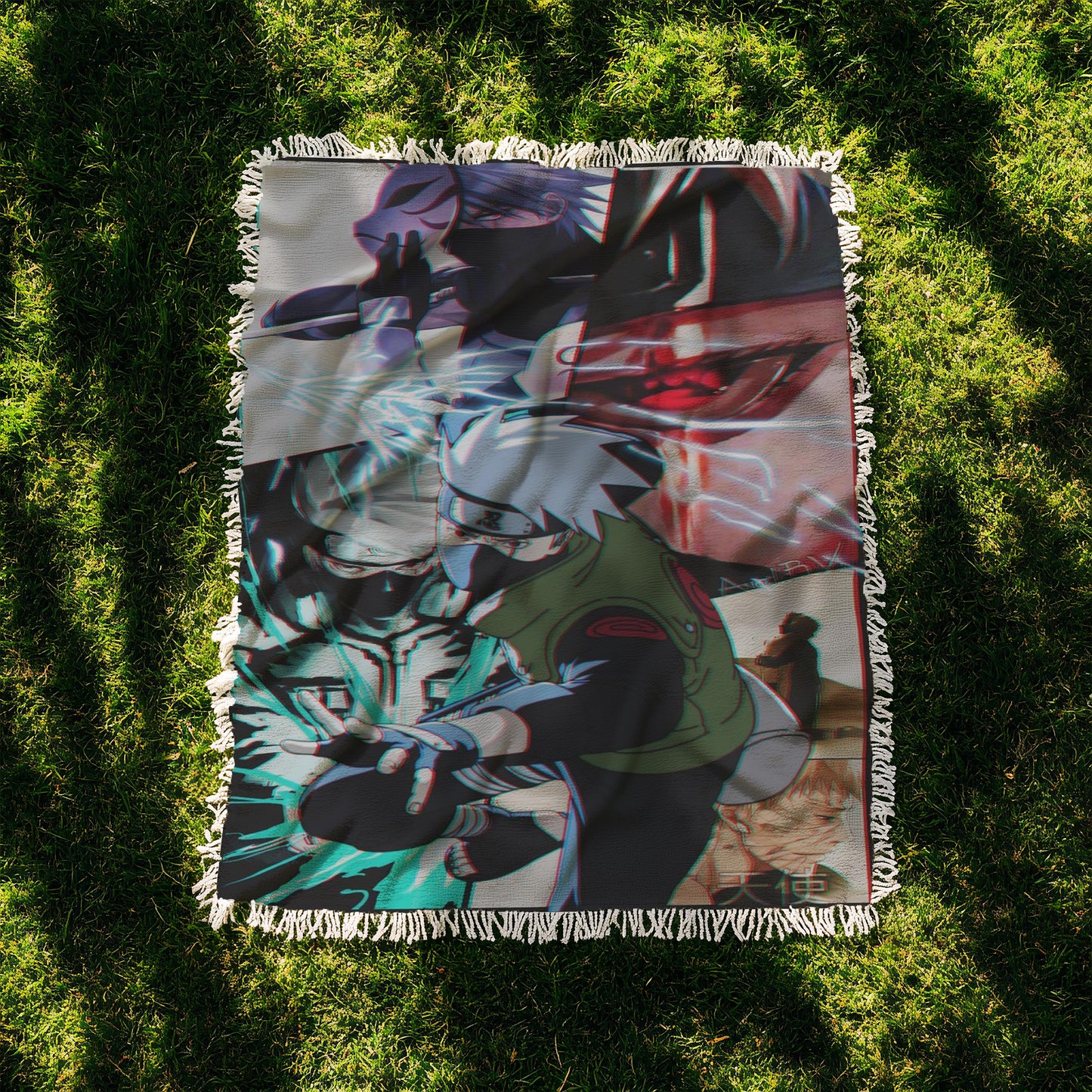 Kakashi Heavy Woven Blanket | Naruto Woven Tapestry | Anime Blanket