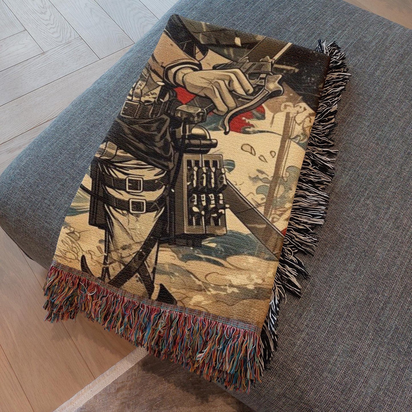 Levi Heavy Woven Blanket | Attack On Titan Woven Tapestry | Anime Blanket