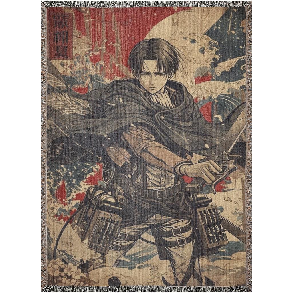 Levi Heavy Woven Blanket | Attack On Titan Woven Tapestry | Anime Blanket
