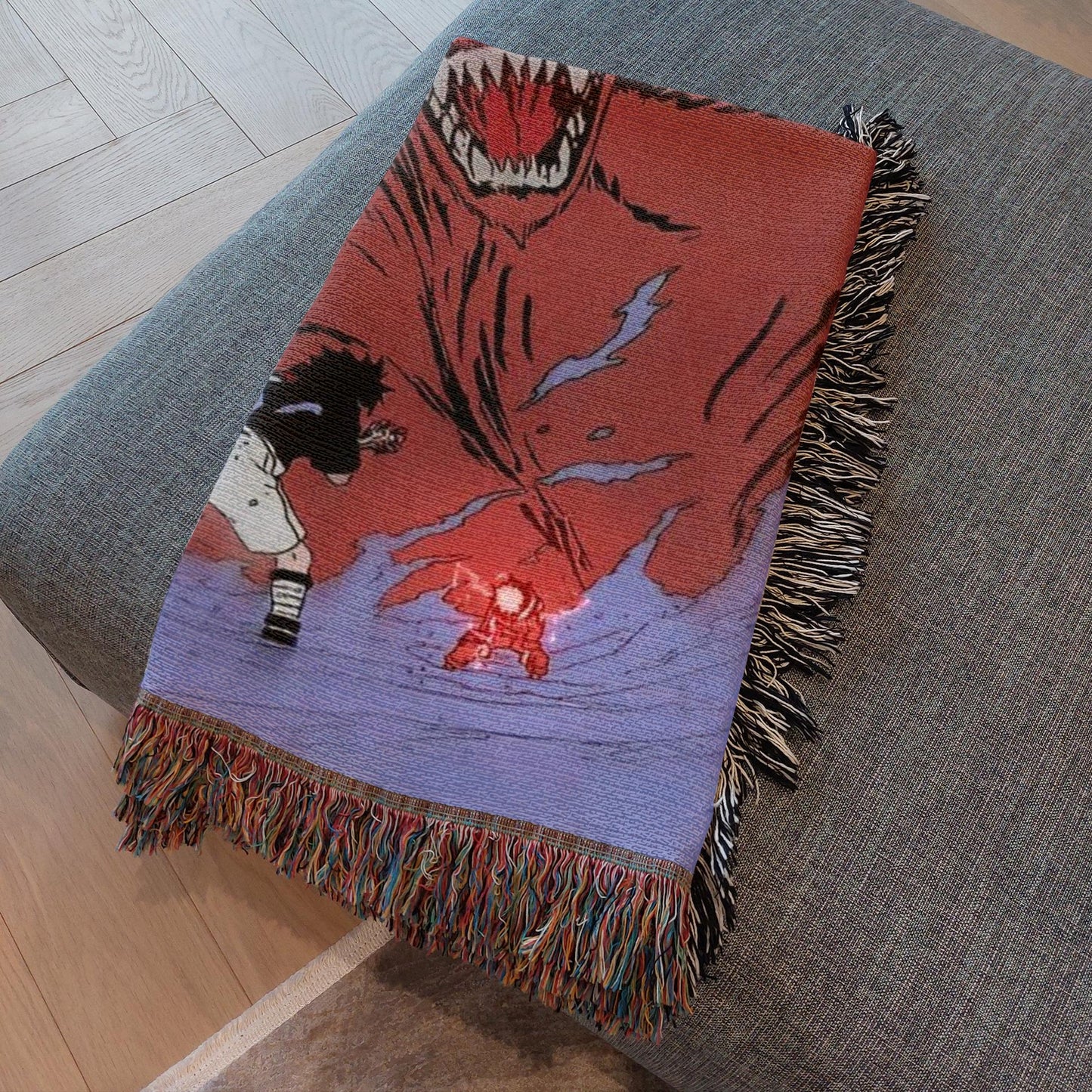 Naruto Vs Sasuke Heavy Woven Blanket | Naruto Vs Sasuke Woven Tapestry | Anime Blanket