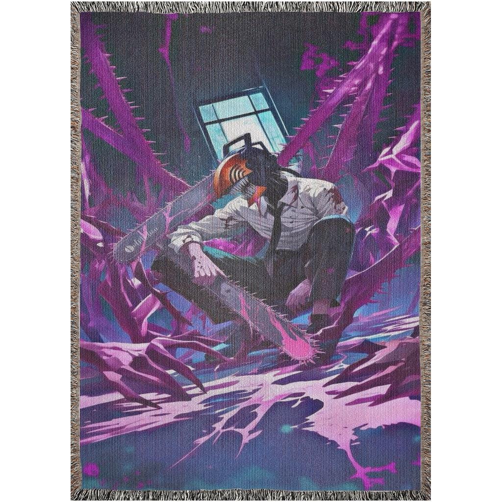 Chainsaw Man Heavy Woven Blanket | Anime Wall Tapestry | Epic Anime Decor