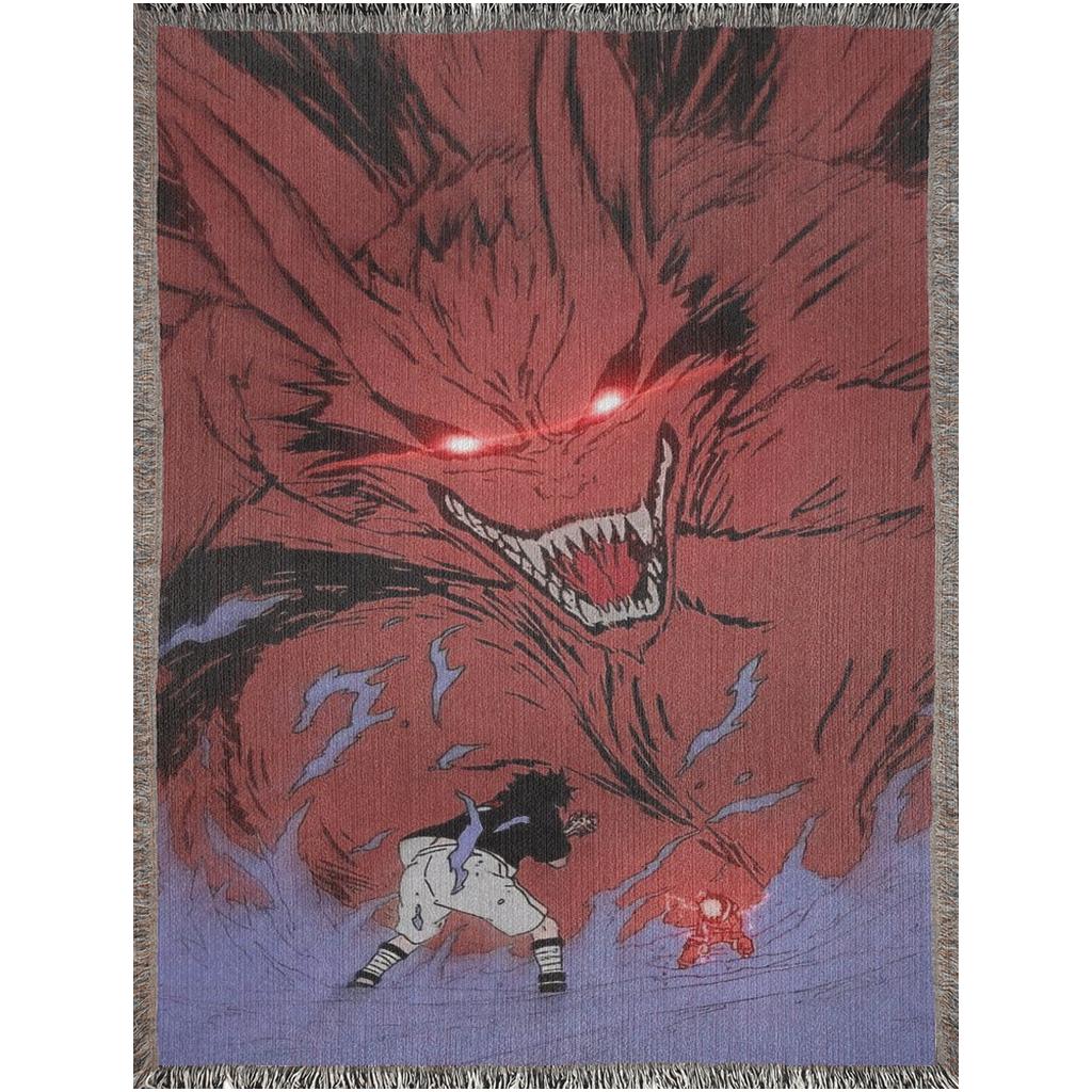 Naruto Vs Sasuke Heavy Woven Blanket | Naruto Vs Sasuke Woven Tapestry | Anime Blanket