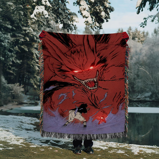 Naruto Vs Sasuke Heavy Woven Blanket | Naruto Vs Sasuke Woven Tapestry | Anime Blanket