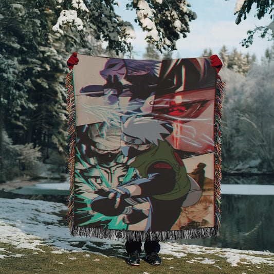 Kakashi Heavy Woven Blanket | Naruto Woven Tapestry | Anime Blanket