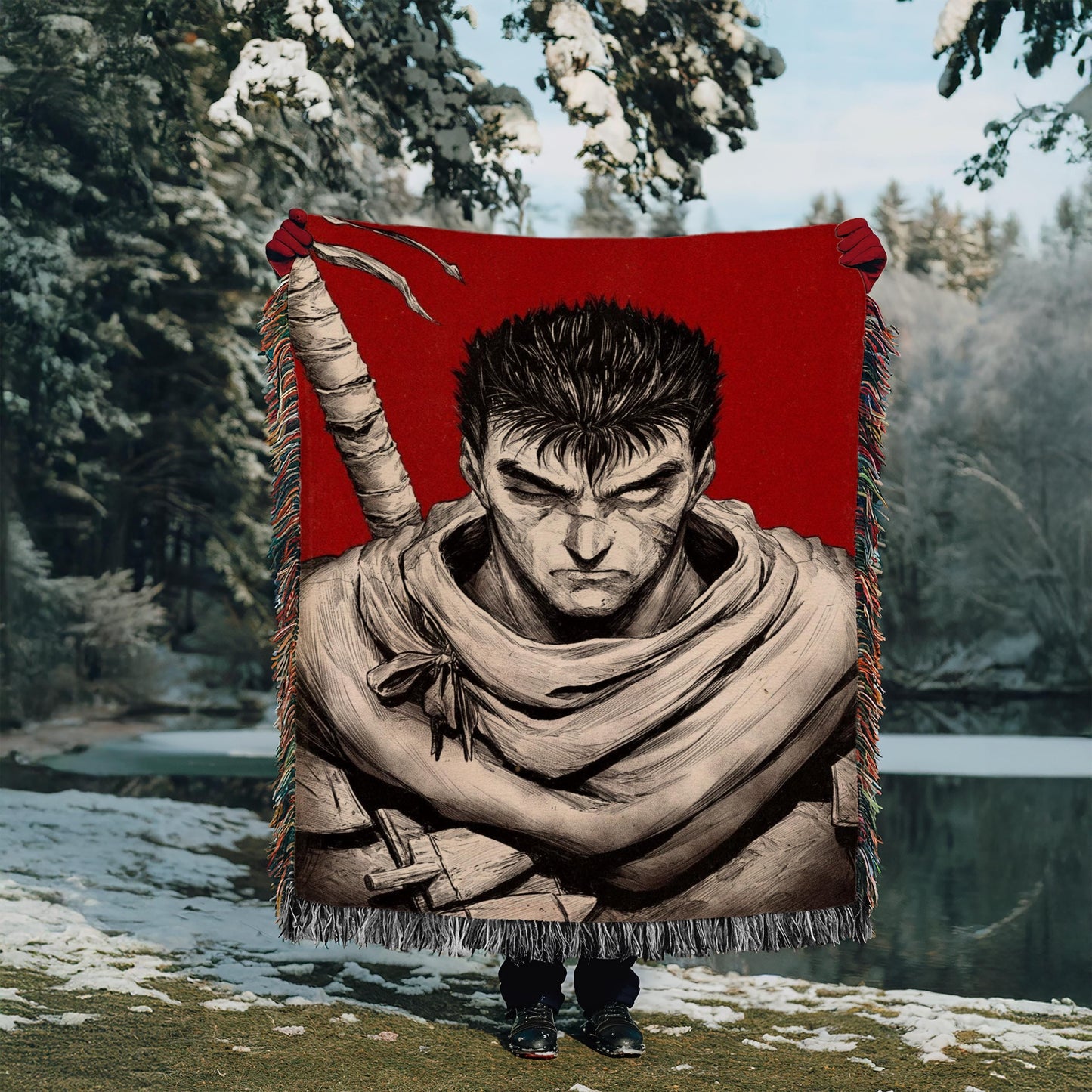 Guts Woven Blanket | Guts Woven Tapestry | Anime Blanket